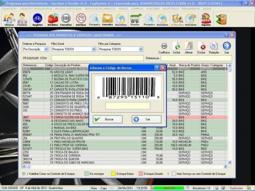 Programa para Loja de Bicicletaria com Serviços e Vendas v1.0 - Fpqsystem 682168