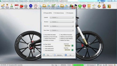 Programa para Loja de Bicicletaria com Serviços Vendas Estoque e Financeiro v3.0 Plus 682274