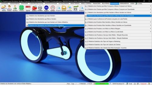 Programa para Loja de Bicicletaria com Serviços Vendas Estoque e Financeiro v5.0 Plus Whatsapp 682046