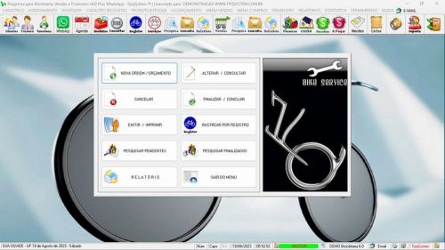 Programa para Loja de Bicicletaria com Serviços Vendas Estoque e Financeiro v6.0 Plus Whatsapp 682116