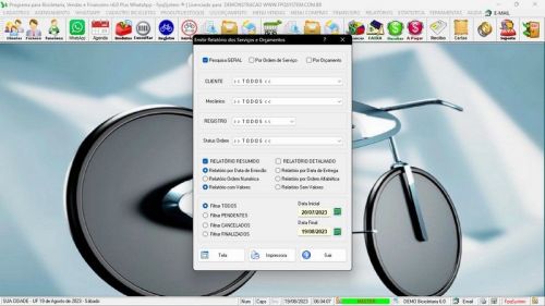 Programa para Loja de Bicicletaria com Serviços Vendas Estoque e Financeiro v6.0 Plus Whatsapp 682121