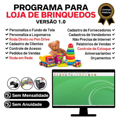 Programa para Loja de Brinquedos com Controle de Estoque e Pedido de Vendas v1.0 - Fpqsystem 653641