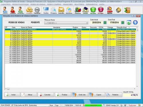 Programa para Loja de Calçados com Controle de Estoque Pedido de Vendas e Financeiro v2.0 - Fpqsystem 655490