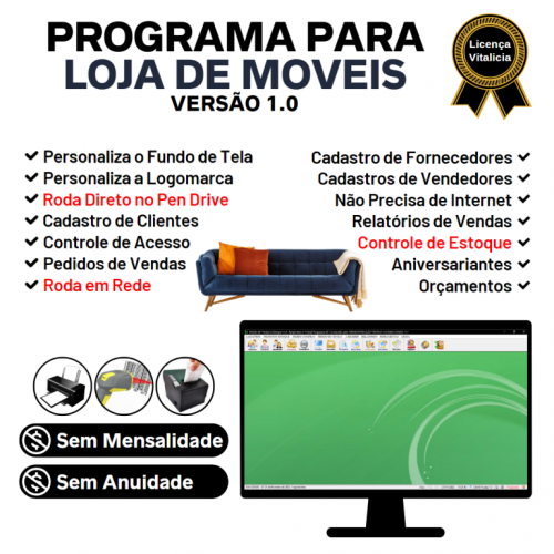 Programa para Loja de Moveis com Controle de Estoque e Pedido de Vendas v1.0 - Fpqsystem 653675