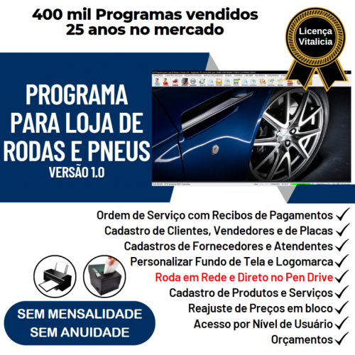 Programa para Loja de Rodas e Pneus  Vendas v1.0 - Fpqsystem 718541
