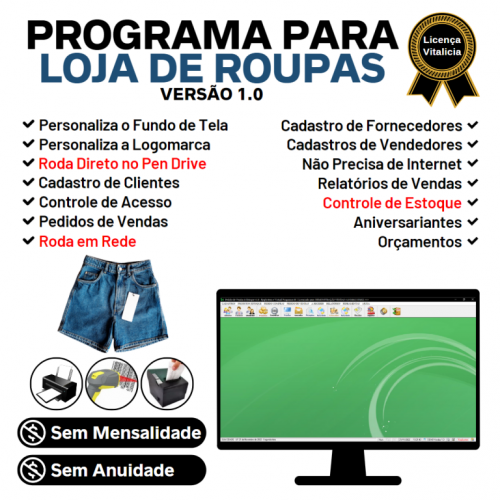 Programa para Loja de Roupas com Controle de Estoque e Pedido de Vendas v1.0 - Fpqsystem 653694