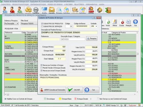 Programa para Loja de Roupas com Controle de Estoque e Pedido de Vendas v1.0 - Fpqsystem 653710
