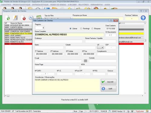Programa para Madeireira com Controle de Estoque Pedido de Vendas v1.0 - Fpqsystem 653070