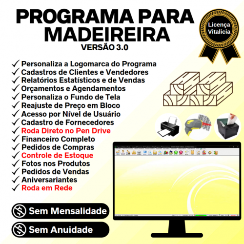 Programa para Madeireira  Controle de Estoque Pedido de Vendas e Financeiro v3.0 Plus - Fpqsystem 655878