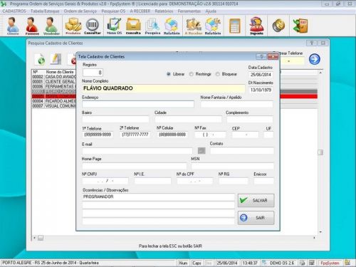 Programa para Orçamento e Ordem de Serviço Limpeza e Higienização v2.6 - Fpqsystem 656920