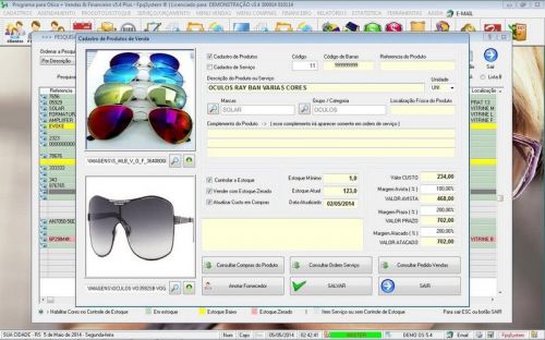 Programa para Ótica e Relojoalheria Serviços Vendas Financeiro e Estatística v5.4 Plus - Fpqsystem 657729