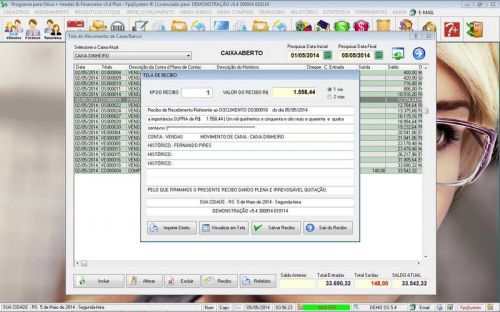 Programa para Ótica e Relojoalheria Serviços Vendas Financeiro e Estatística v5.4 Plus - Fpqsystem 657733