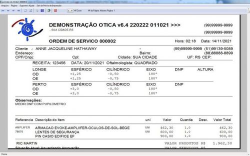 Programa para Ótica e Relojoalheria Serviços Vendas Financeiro e Estatística v6.4 Plus - Fpqsystem 657749