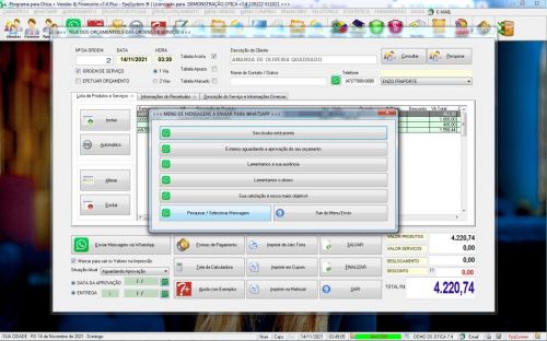 Programa para Ótica e Relojoalheria Serviços Vendas Financeiro e Estatística v7.4 Plus Whatsapp - Fpqsystem 598344