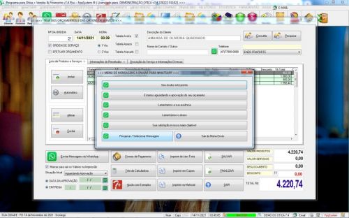 Programa para Ótica e Relojoalheria Serviços Vendas Financeiro e Estatística v7.4 Plus  Whatsapp - Fpqsystem 598344