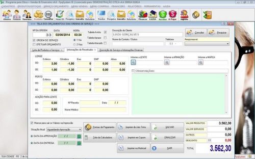 Programa para Ótica e Relojoalheria Vendas  Financeiro v4.4 - Fqpsystem 657706