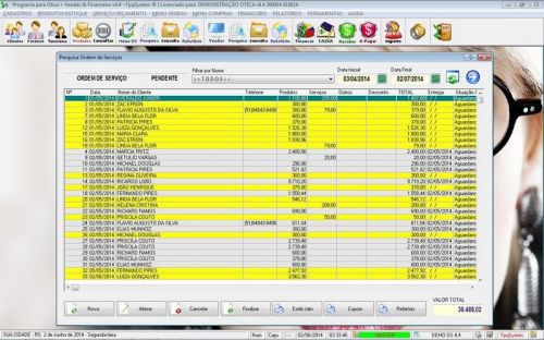 Programa para Ótica e Relojoalheria Vendas  Financeiro v4.4 - Fqpsystem 657710