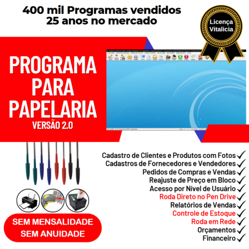 Programa para Papelaria e Presentes com Controle de Estoque Pedido de Vendas e Financeiro v2.0 - Fpqsystem 655614