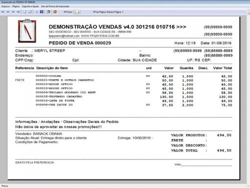 Programa Para Pedido Vendas Estoque e Financeiro V4.0 Plus - Fpqsystem 409241