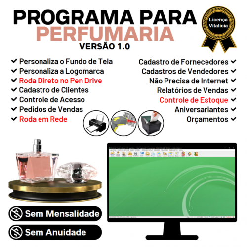 Programa para Perfumaria com Controle de Estoque e Pedido de Vendas v1.0 - Fpqsystem 653747