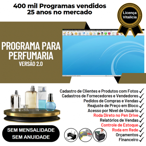 Programa para Perfumaria com Controle de Estoque Pedido de Vendas e Financeiro v2.0 - Fpqsystem 655615