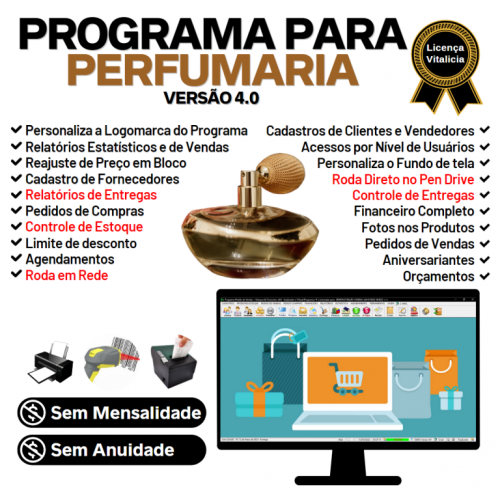 Programa para Perfumaria com Controle de Estoque Pedido de Vendas e Financeiro v4.0 Plus - Fpqsystem 656210