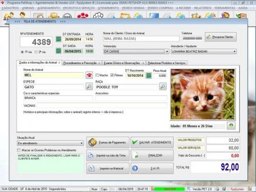 Programa para Petshop Atendimento Agendamento e Serviços v2.0 - Fpqsystem 657410