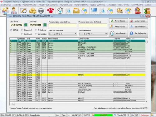 Programa para Petshop Atendimento Agendamento e Serviços v2.0 - Fpqsystem 657420