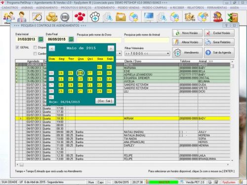 Programa para Petshop Atendimento Agendamento e Serviços v2.0 - Fpqsystem 657422