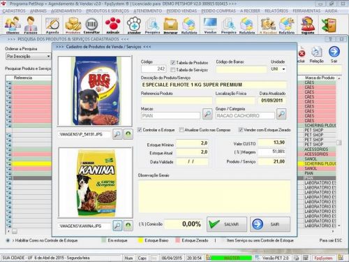 Programa para Petshop Atendimento Agendamento e Serviços v2.0 - Fpqsystem 657423