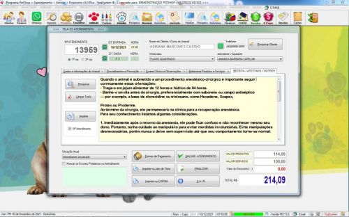 Programa para Petshop com Agendamento Vendas e Financeiro v5.0 Plus  Whatsapp 600761