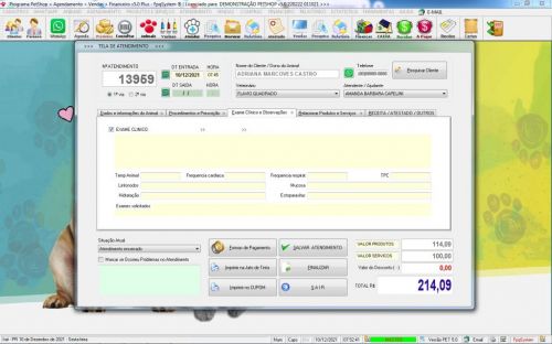 Programa para Petshop com Agendamento Vendas e Financeiro v5.0 Plus Whatzapp - Fpqsystem 600764