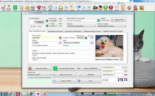 Programa para Petshop com Agendamento Vendas e Financeiro v6.0 Plus Whatsapp - Fpqsystem 600782