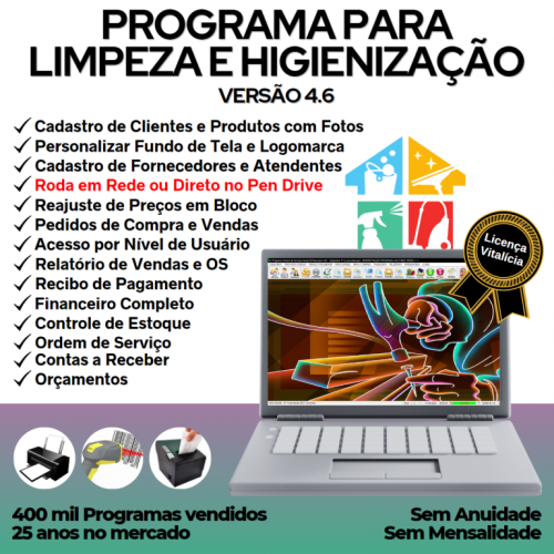 Programa Para Serviços de Limpeza e Higienização   e Orçamentos  Financeiro V4.6 - Fpqsystem 657107