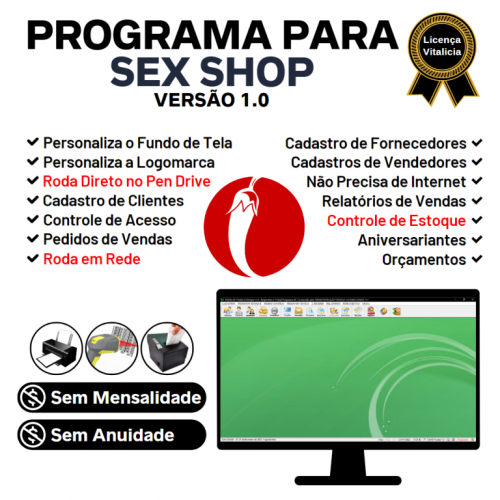 Programa para Sex Shop com Controle de Estoque e Pedido de Vendas v1.0 - Fpqsystem 653781