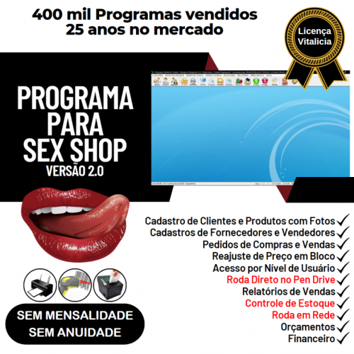 Programa para Sex Shop com Controle de Estoque Pedido de Vendas e Financeiro v2.0 - Fpqsystem 655656