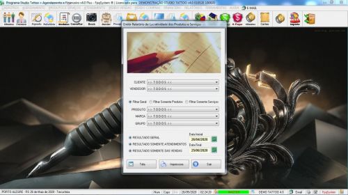 Programa para Studio Tatoo  Atendimento  Agendamento  Financeiro v4.0 Plus - Fpqsystem 598112