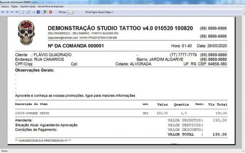 Programa para Studio Tatoo Atendimento Agendamento Financeiro v4.0 Plus - Fpqsystem 598114