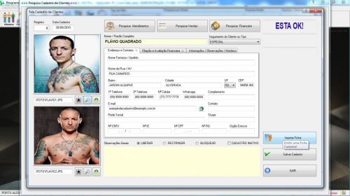 Programa para Studio Tatoo  Atendimento  Agendamento  Financeiro v4.0 Plus - Fpqsystem 598115
