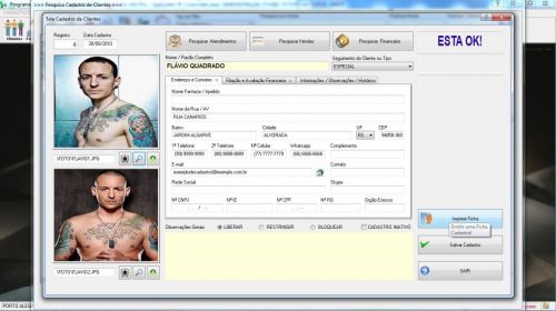 Programa para Studio Tatoo Atendimento Agendamento Financeiro v4.0 Plus - Fpqsystem 598115