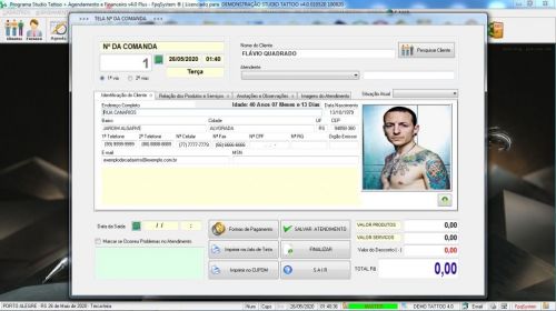 Programa para Studio Tatoo Atendimento Agendamento Financeiro v4.0 Plus - Fpqsystem 598116