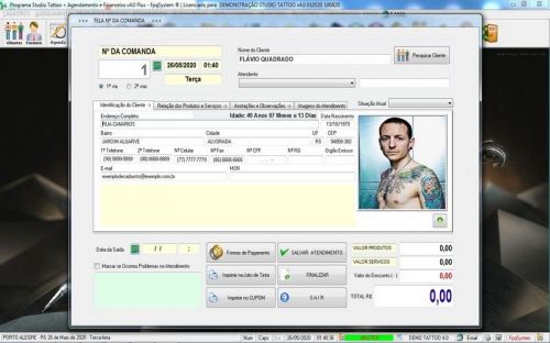 Programa para Studio Tatoo Atendimento Agendamento Financeiro v4.0 Plus - Fpqsystem 598122