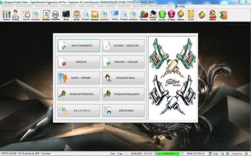 Programa para Studio Tatoo Atendimento Agendamento Financeiro v4.0 Plus - Fpqsystem 598124