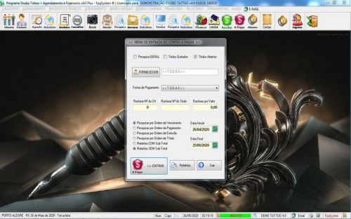Programa para Studio Tatoo Atendimento Agendamento Financeiro v4.0 Plus - Fpqsystem 598126
