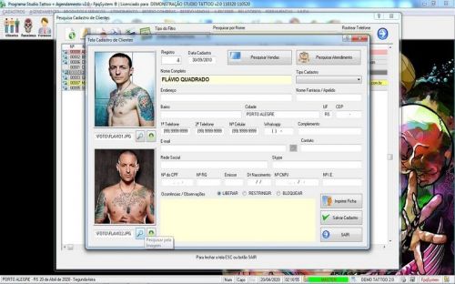 Programa para Studio Tatoo Atendimento Agendamento v2.0 - Fpqsystem 598150