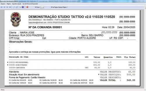 Programa para Studio Tatoo  Atendimento  Agendamento v2.0 - Fpqsystem 598154