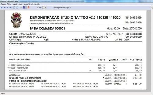 Programa para Studio Tatoo Atendimento Agendamento v2.0 - Fpqsystem 598154