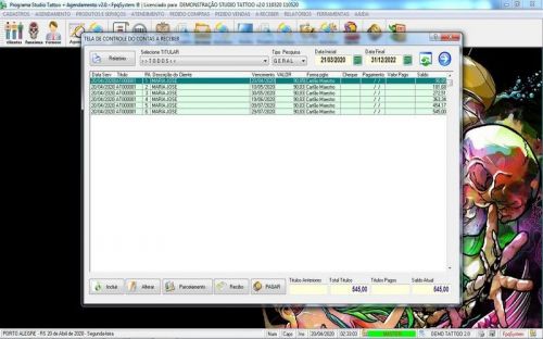 Programa para Studio Tatoo  Atendimento  Agendamento v2.0 - Fpqsystem 598162