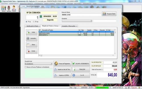 Programa para Studio Tatoo  Atendimento  Agendamento v2.0 - Fpqsystem 598164