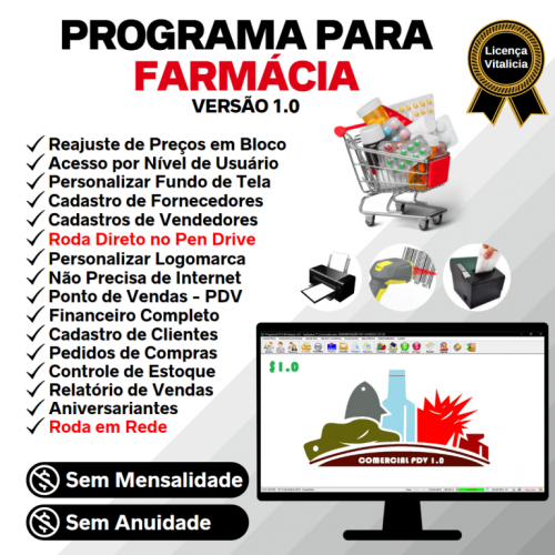 Programa Pdv Frente de Caixa para Farmácia com Estoque e Financeiro v1.0 - Fpqsystem 653561